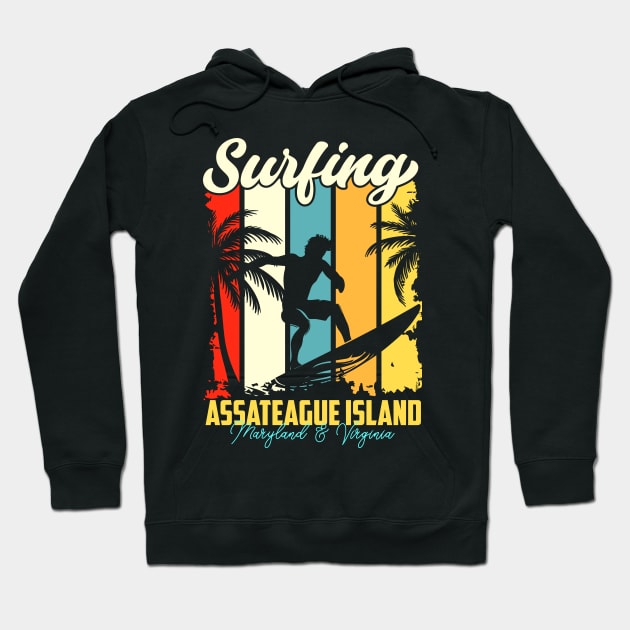 Surfing | Assateague Island, Maryland and Virginia Hoodie by T-shirt US